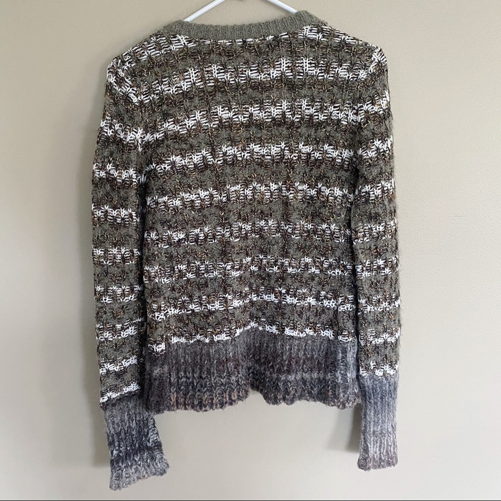 BKE striped knit wool alpaca button sweater brown - Picture 6 of 6